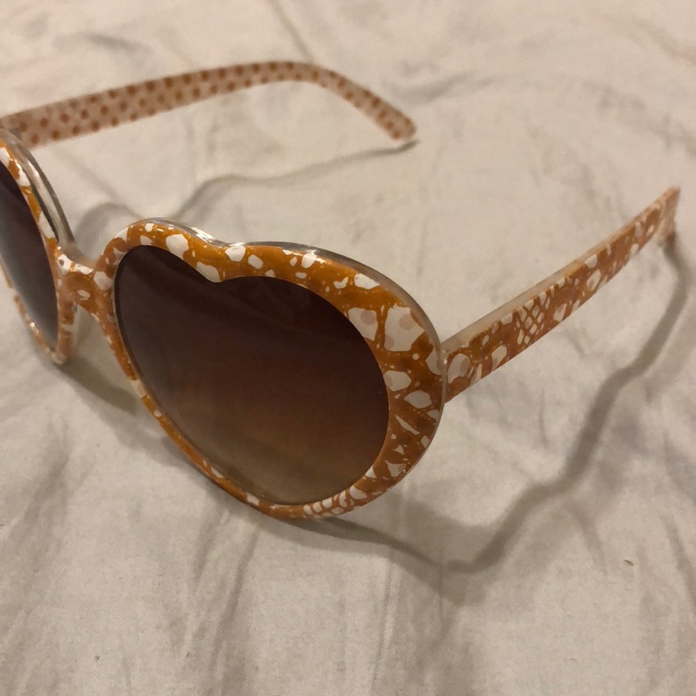 Orange Heart Sunglasses